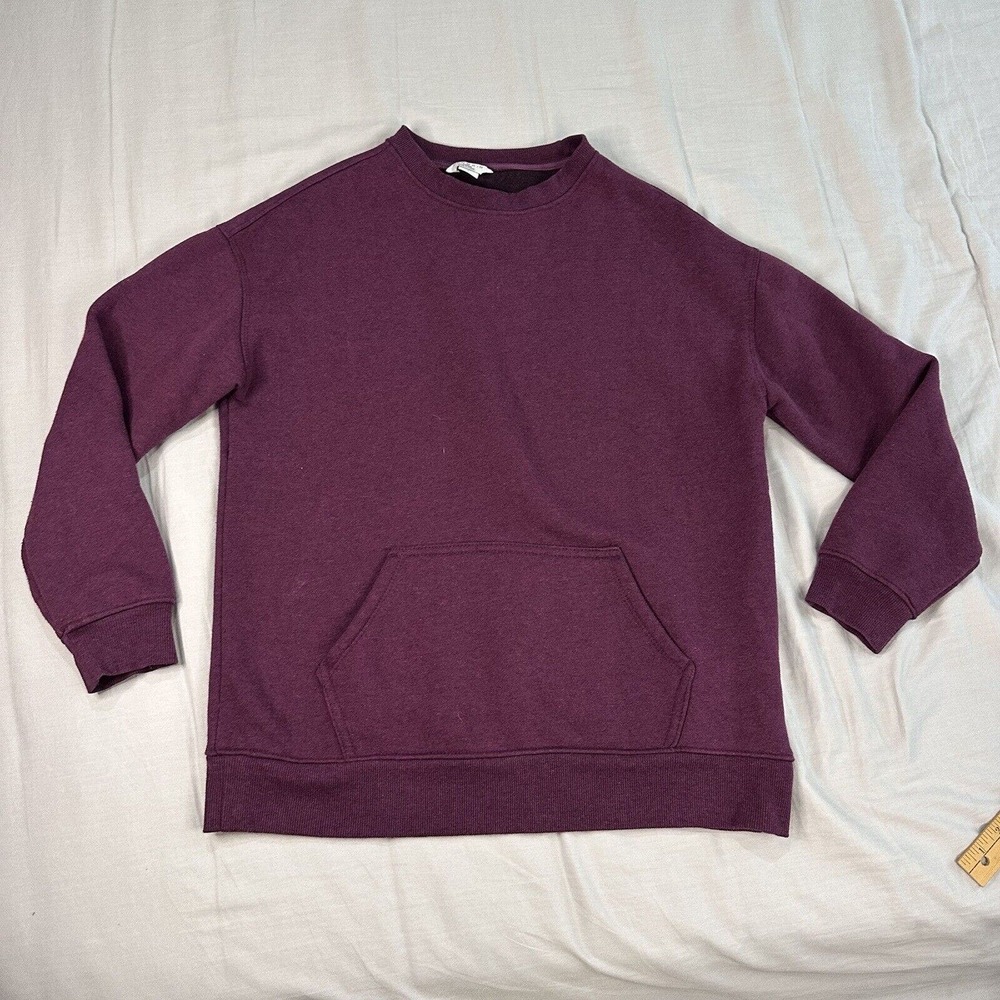 Danskin Sweatshirt Fleece Women’s L Burgundy Purple Fleece Front Pocket